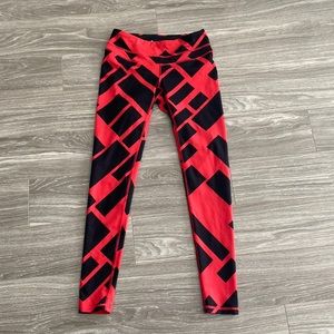 Red and Black woman's athletic leggings